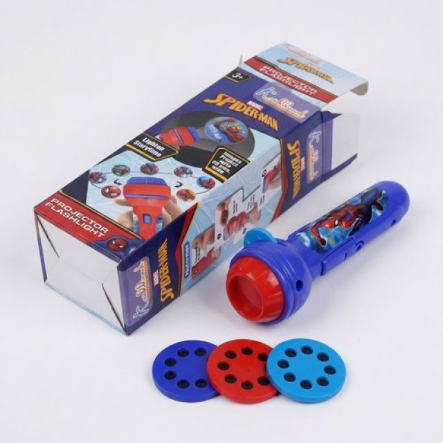 Kriiddaank Spiderman Projector Flash Light - Torch Battery Operated, Imaginative & Interactive Toy, Best Gift for Kids - Drawing Projector Set - Creative Tracing Toy with Stencils & Markers