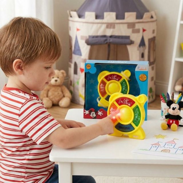 Disney Mickey Mouse Clubhouse Theme Guitar Music Set - Fun & Educational Musical Sound Toy for Kids with Animal Sounds & Musical Tones - Battery Operated, Durable & Portable Pocket-Sized Design