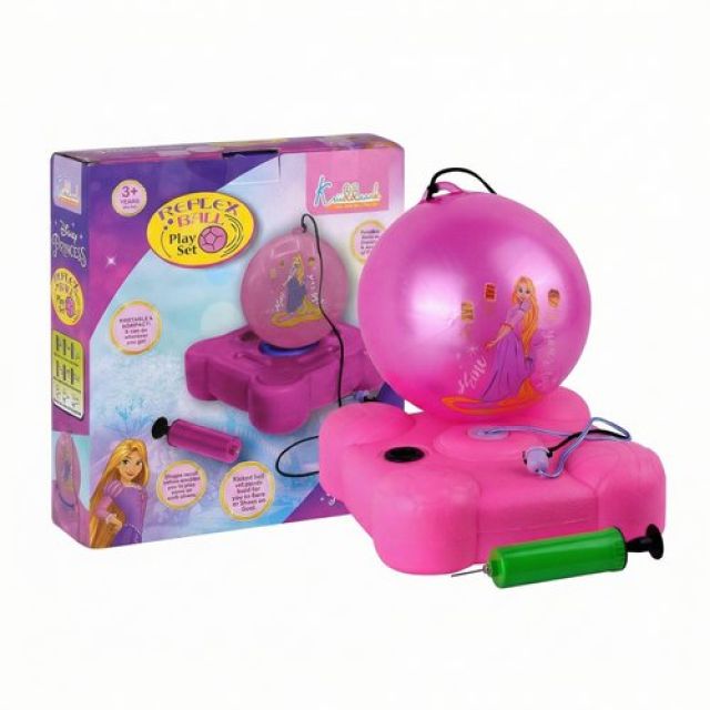 Princess Reflex Soccer Ball Solo Training Kit for Girls - Indoor & Outdoor Football Game with Recoil Action Return - Skill Building Sports Toy for Kids Age 3+ (Pink)