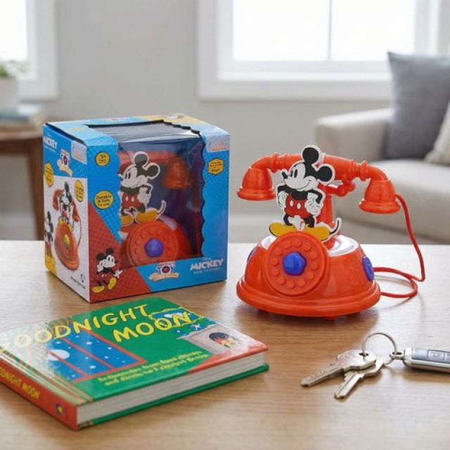 Mickey Mouse Talking Telephone Toy for Kids - Disney Pretend & Play Musical Landline Phone with Interactive Sounds - Educational & Fun Gift for Boys & Girls Ages 3+