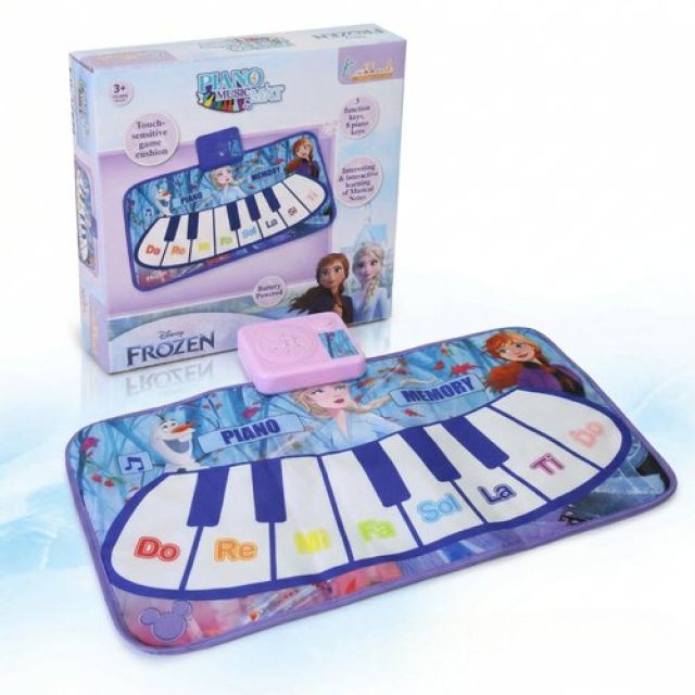 Frozen Theme Piano Music Mat - Step-On Floor Piano with Elsa & Anna, Touch Sensitive Musical Dance Mat for Kids Ages 3+, 8 Piano Keys & 3 Functions, Educational & Fun Toy for Girls & Boys