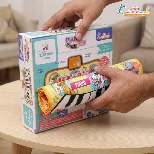 Disney Piano Music Mat - Electronic Floor Keyboard for Toddlers & Kids | Interactive Musical Dance Playmat with 8 Piano Keys & 3 Function Keys | Educational Learning Toy for Boys & Girls 3+ Years