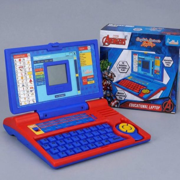 Kriiddaank Avengers Educational Laptop for Kids, 20 Learning Activities for 3+ Year Old Boys, Interactive Toy for Alphabet, Numbers, Math, Music & Logic, Memory Skill Development, Red