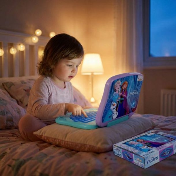 Frozen Educational Laptop for Kids - Interactive Learning Toy for Girls Age 3+ with 20 Activities, Mouse Control, Learn Alphabet, Numbers, Words, Games, Music & Logic - Turquoise Blue