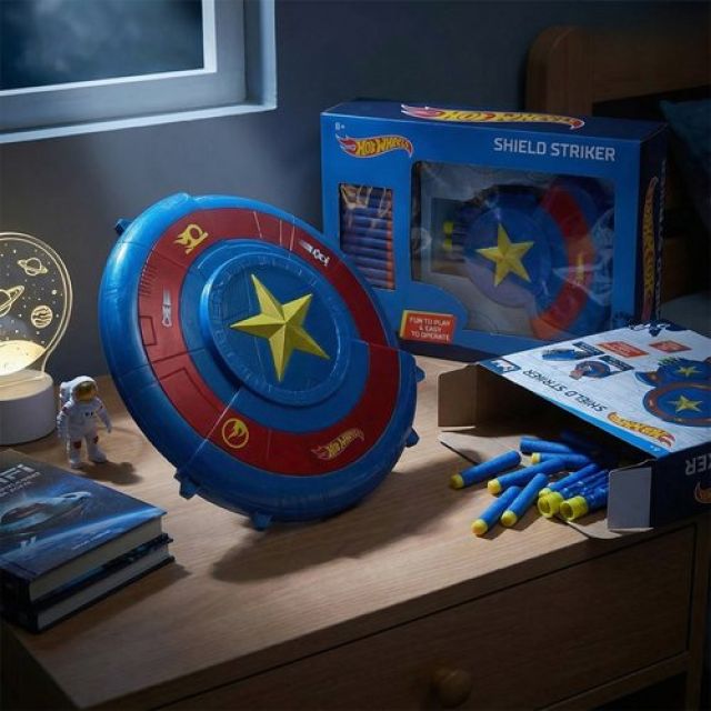 Hot Wheels Shield Striker Dart Blaster Toy for Kids 6+ Years - Includes 10 EVA Soft Foam Darts - Safe, Pull-Back Action Gun for Engaging & Interactive Play - Multicolor