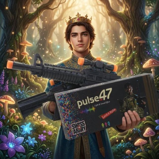 Kriiddank AK-47 Style Toy Rifle - Realistic Battery Operated Soft Bullet Blaster with Lights, Sound & Bayonet - Safe Action Shooting Playset for Kids 3+ Years, Multicolor